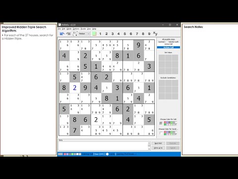dxSudoku #102 Improved Hidden Triple Search Algorithm