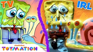 Where&#39;s Gary? Song w/ SpongeBob IRL! | SpongeBob Toy Play | Toymation