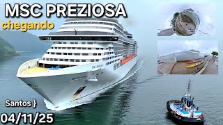 MSC PREZIOSA santos cruzeiro 04/11/25  chegando navio chegada @cruzeiros2025  #drone #insta360