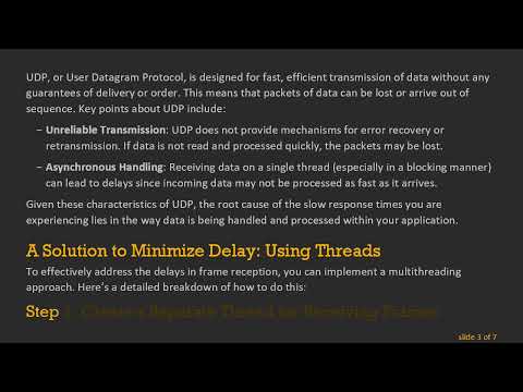 How to Solve UDP Frame Reception Delays in Face Recognition Applications