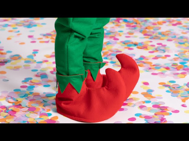 Vídeo relacionado con Zapatos de elfo para adultos, botas de elfo rojas y verdes con dedos rellenos con volantes, disfraz de Navidad, accesorio de zapatos de elfo, Papá Noel, pequeño ayudante, cubiertas de elfo