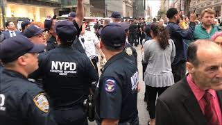 NYPD, RESPONSIBLY, PROFESSIONALLY & EFFICIENTLY HANDLING A SMALL PROTEST IN MIDTOWN, MANHATTAN, NYC.