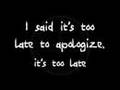 Timbaland - Apologize ft. OneRepublic  (Lyrics)