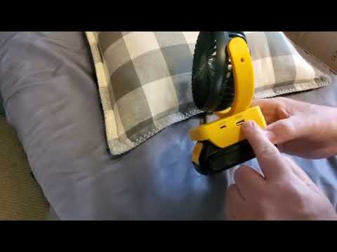 $25.00 Dewalt battery powered portable fan with 2 chargers