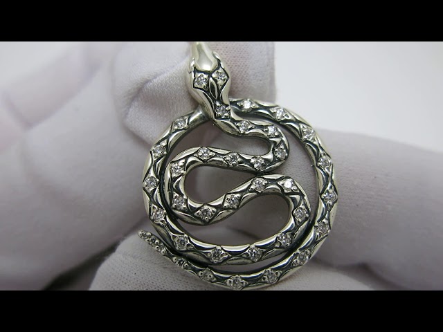 Срібний кулон "Змія" 3110509 Відео огляд