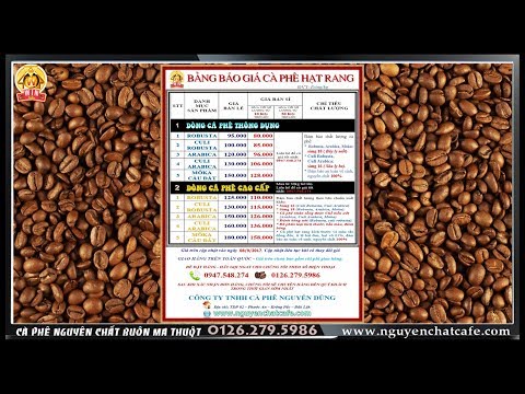 Bảng giá cà phê hạt rang nguyên chất Buôn Ma Thuột