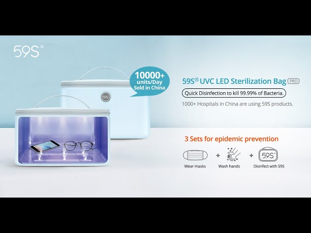 Quick Sterilization To Kill Germs In 3Mins |59S P55 UVC LED Light Sterilization Bag