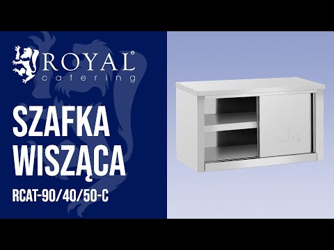 Video - Szafka wisząca - 900 x 400 x 500 mm - obciążenie 1 półki: 60 kg - Royal Catering