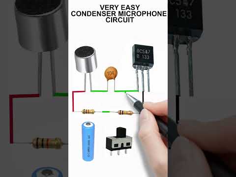 Condenser microphone circuit #simple circuit #pre amplifier