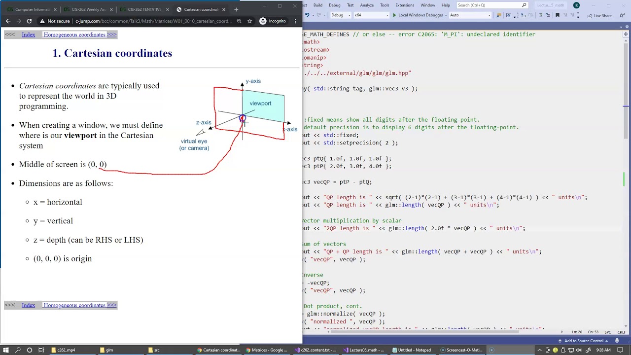5.12 Matrices, Cartesian coordinates