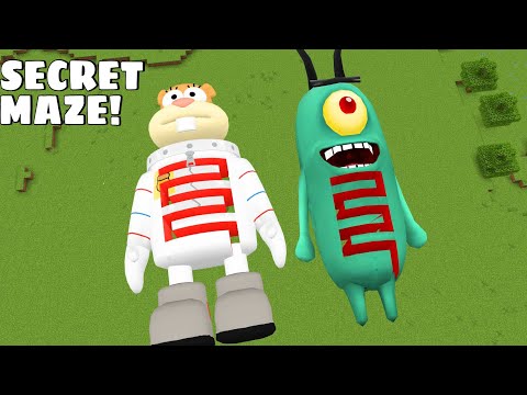 I found MAZE OF PLANKTON AND SANDY SQUIRREL in Minecraft - Gameplay - Coffin Meme
