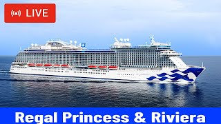SHIPS TV - Regal Princess & Riviera Departing Southampton Live Stream Cruise Ships Spotting