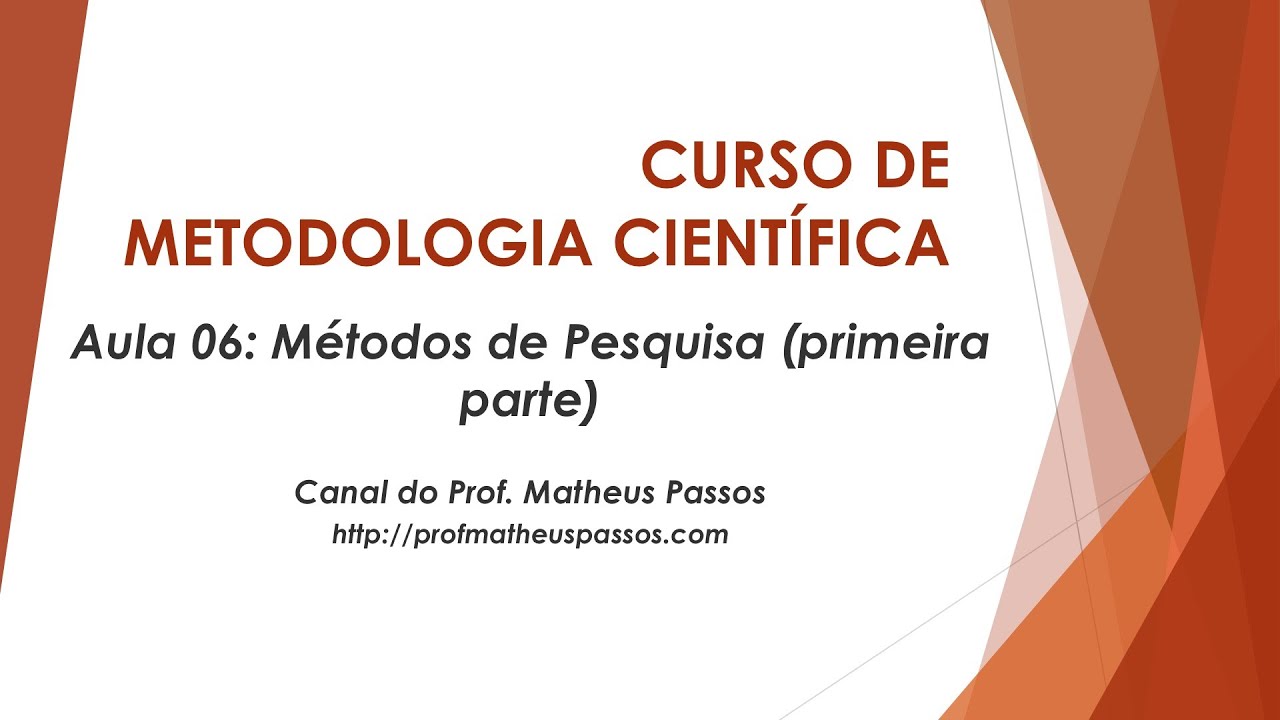 Curso de Metodologia Científica — Aula 06 — Métodos de Pesquisa (1a parte)