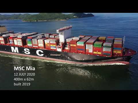 地中海航運400米長集裝箱船 MSC MIA,  MSC OLIVER,  MSC CRISTINA