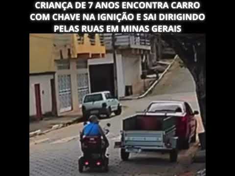 Criança de 7 anos encontra carro com chave na ignição e sai dirigindo pelas ruas em Minas Gerais