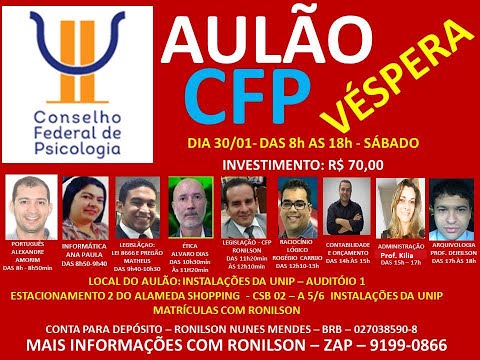 AULÃO 3 - RESUMÃO DE LEGISLAÇÃO  CRP 15º Região/AL - TABELA DE QUORUM  - RONILSON
