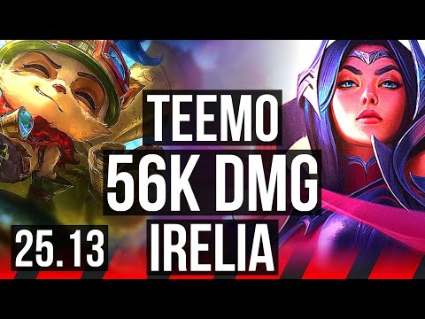TEEMO vs IRELIA (TOP) | 7 solo kills, 56k DMG, 15/6/16 | EUW Diamond | 25.13