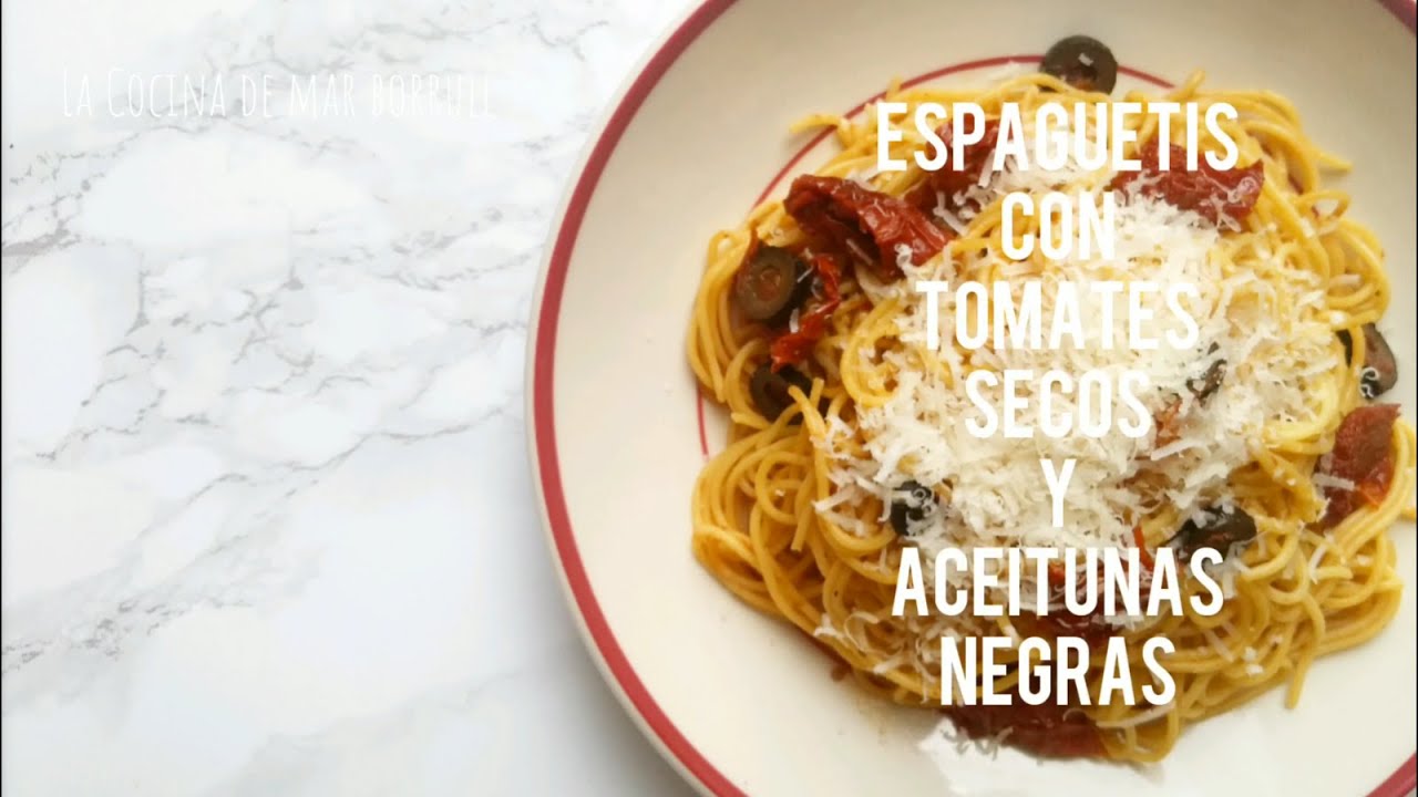 Watch Espaguetis con tomates secos y aceitunas negras | La Cocina de Mar Borrull Now Espaguetis con tomates secos y aceitunas negras | La Cocina de Mar Borrull