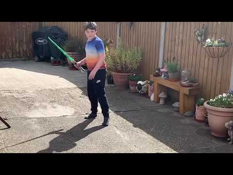 Kid does EPIC lightsaber skills (MUST WATCH)
