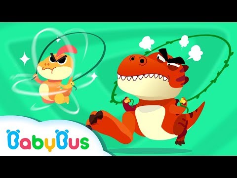T-Rex Loves Jumping Rope | Dinosaur Jump Role Competition | Kids Song | BabyBus