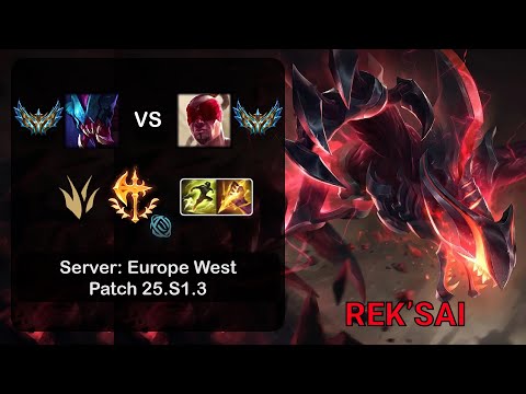 Rek'Sai Jungle vs Lee Sin - EUW Challenger - Patch 25.S1.3