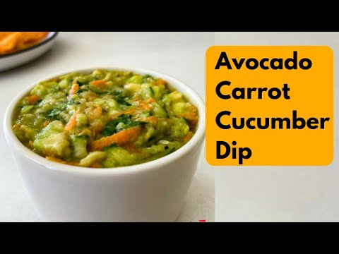 Avocado carrot and cucumber dip for snacks