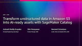 AWS re:Invent 2025 - Turn unstructured data in Amazon S3 into AI-ready assets with SageMaker Catalog