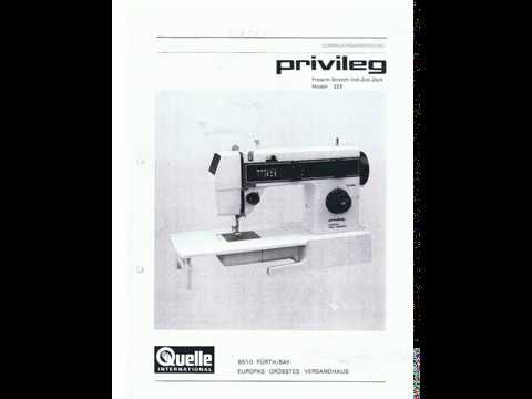 Manual Privileg Freiarm Stretsh Zick-Zack 325 Nähmaschine Sewing machine Швейная машина Instruction