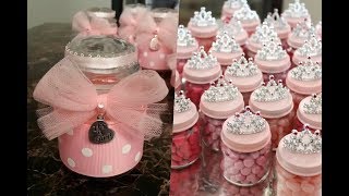 Decoración y recuerdos con frascos de gerber para fiestas.