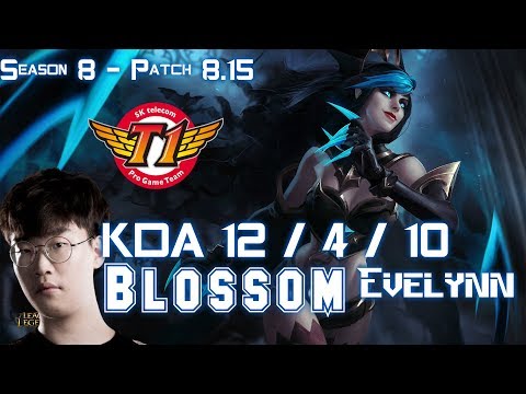 SKT T1 Blossom EVELYNN vs TALIYAH Jungle - Patch 8.15 KR Ranked
