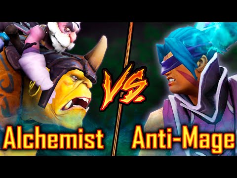 Dota 2 Alchemist VS Anti-Mage | 7.29d DOTA 2 Battle