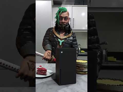 What is the Xbox made out of? 🤔◼️🟩 #xboxseriesx #ninja #cake