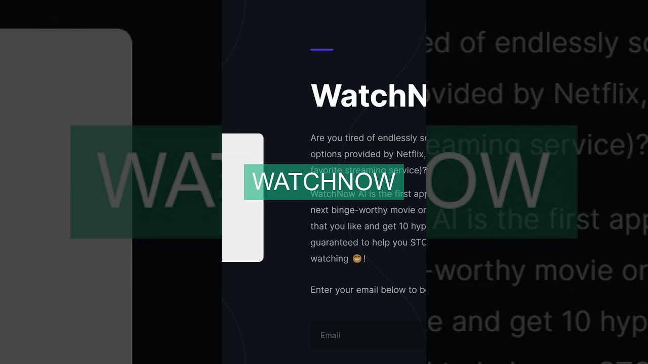 Discover Perfect Watchlist with WatchNow AI: ChatGPT-Powered Personalized Recommendations! #shorts