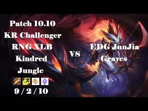 RNG XLB - Kindred Jungle vs Graves - EDG JunJia - KR Challenger 1183 LP - Patch 10.10