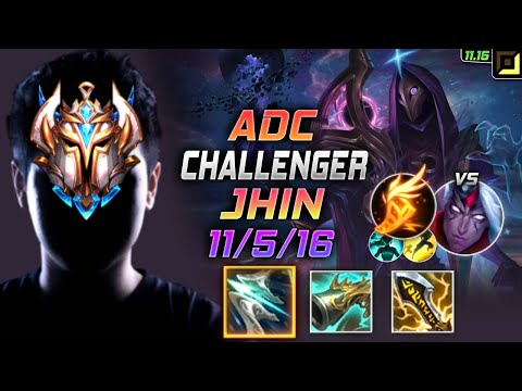 Challenger Jhin ADC vs Varus - 챌린저 원딜 진 템트리 룬 돌풍 기발 ジン Джин 戏命师 燼 - LOL KR 11.15