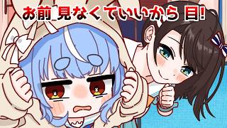 【手描き】目を合わせて会話できないぺこらを攻略したいスバル【大空スバル/兎田ぺこら/ホロライブ/ホロライブ 切り抜き/hololive】