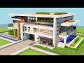 NEW MINECRAFT How To Build A Big Modern House Tutorial How To Make A Mansion 1