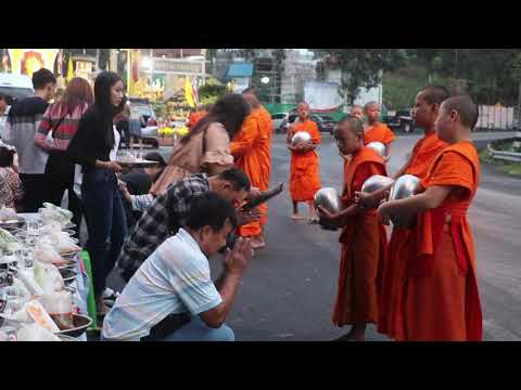 Alms food giving to monks good video