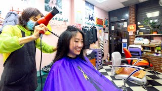 An $18 Women's HAIRCUT - Deal or Disaster! | Chinatown, NYC (Chinese Lady Barber) 💈✂️