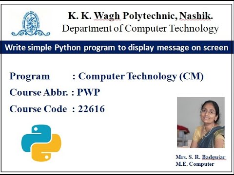 Write Simple Python Program To Display Message On Screen