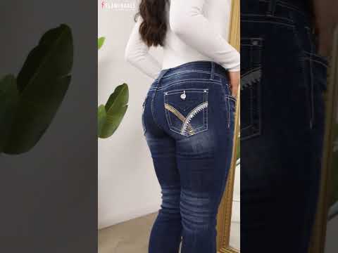 【Flamingals】Double Button Wash High Stretch Mid Waist Skinny Jeans #ootd #jeans