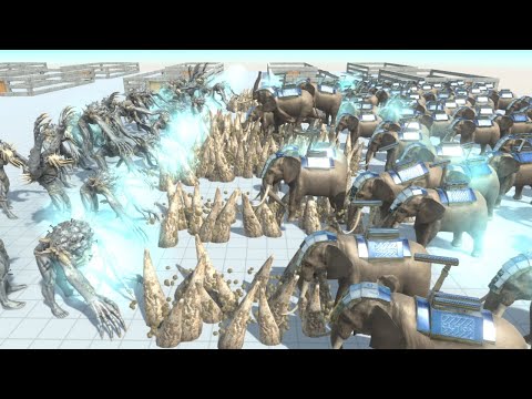SCOURGE vs 100 Modern Mammals Army with Similar Cost Animal Revolt Battle Simulator