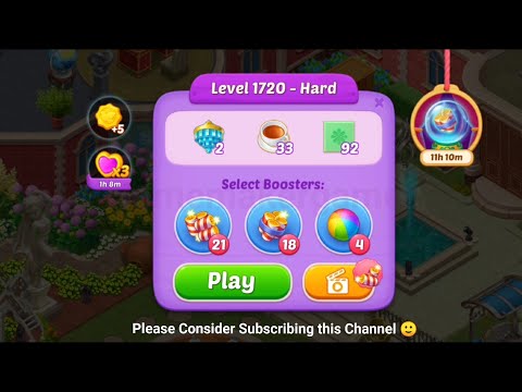 Matchington Mansion Level 1720(Hard Level), Level1721 & Level 1722 - iOS/Android