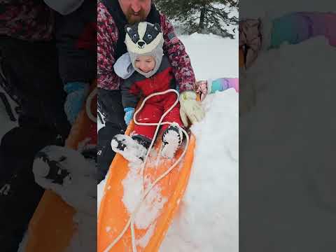 Sledding down the big snow hill!! #sledding #snow #fyp