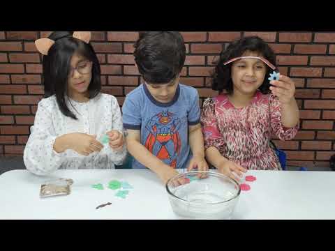Wali, Aliza and Hanna Playing with Grow Up Capsules Video