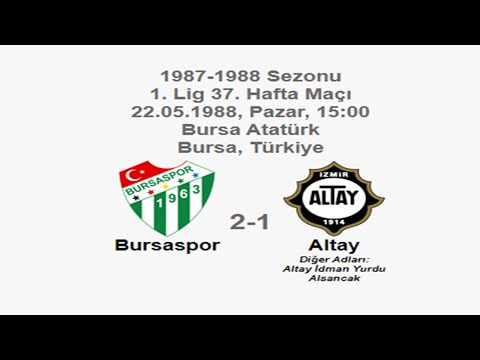 Bursaspor 2-1 Altay [HD] 22.05.1988 - 1987-1988 Turkish 1st League Matchday 37 (Only 2nd Goal)