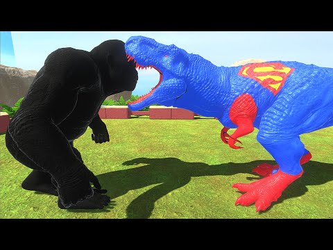 Black Goro vs Superman T-rex Death Run | ARBS | Animal Revolt Battle Simulator