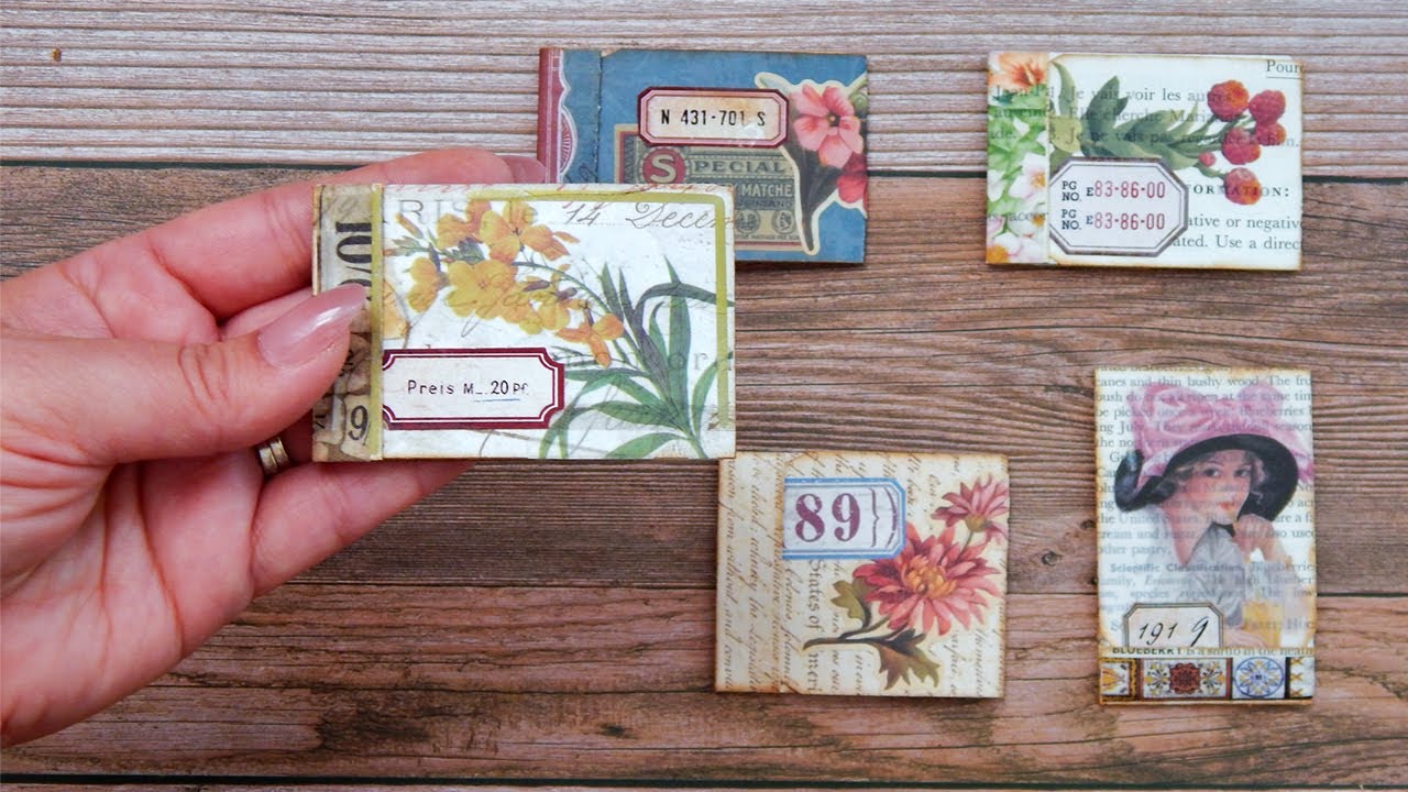 TINY MATCHBOOK JOURNALS! Easy Tutorial! How To Make NO SEW MINI JUNK JOURNALS!