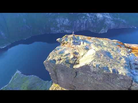Kjerag from the air   viral drone video from Norway 200 million views on Facebook