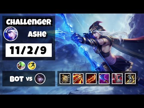 Ashe vs Aphelios KOREAN Challenger BOT (11/2/9) - v11.17